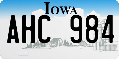 IA license plate AHC984