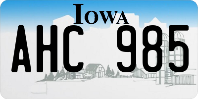IA license plate AHC985