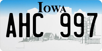 IA license plate AHC997