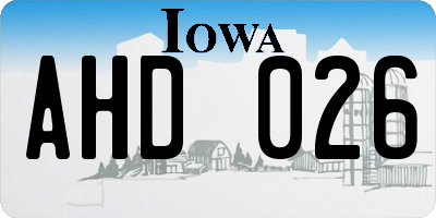 IA license plate AHD026