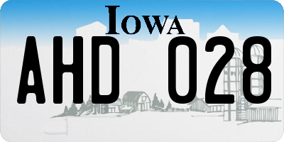 IA license plate AHD028