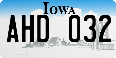 IA license plate AHD032