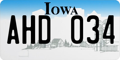 IA license plate AHD034