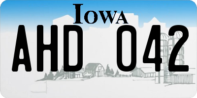 IA license plate AHD042
