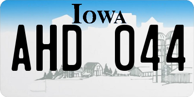 IA license plate AHD044