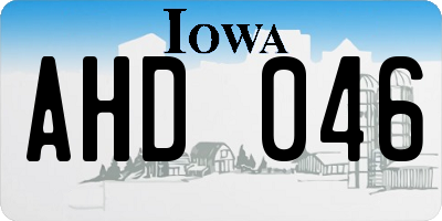 IA license plate AHD046