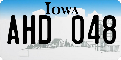 IA license plate AHD048