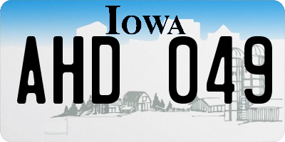IA license plate AHD049