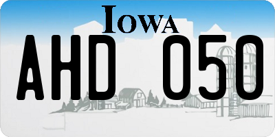 IA license plate AHD050