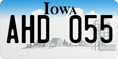 IA license plate AHD055
