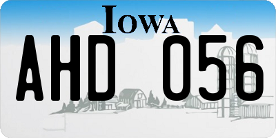 IA license plate AHD056