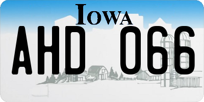 IA license plate AHD066