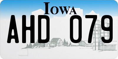 IA license plate AHD079