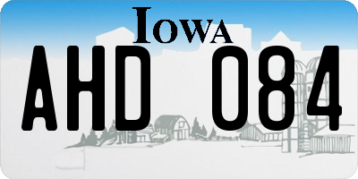 IA license plate AHD084
