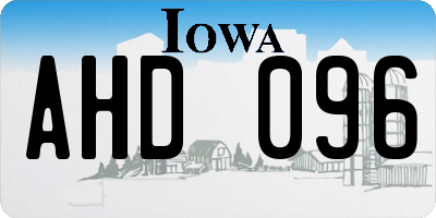 IA license plate AHD096