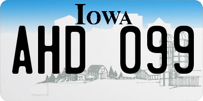 IA license plate AHD099
