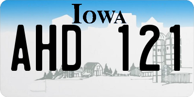 IA license plate AHD121