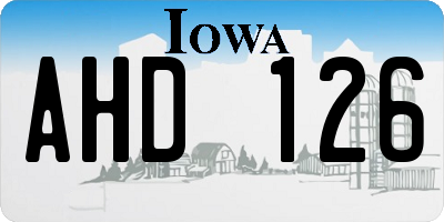 IA license plate AHD126