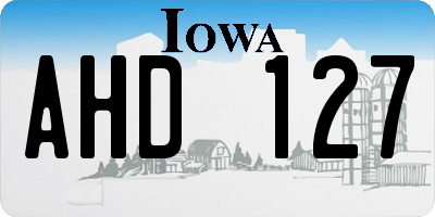 IA license plate AHD127