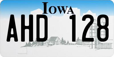 IA license plate AHD128