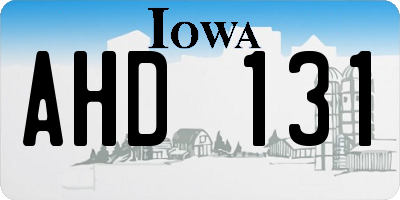 IA license plate AHD131