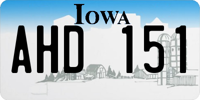 IA license plate AHD151