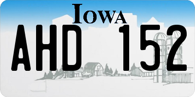 IA license plate AHD152