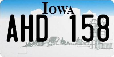 IA license plate AHD158