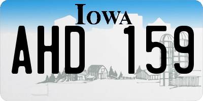 IA license plate AHD159