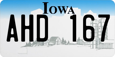 IA license plate AHD167