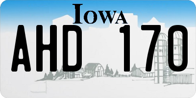 IA license plate AHD170