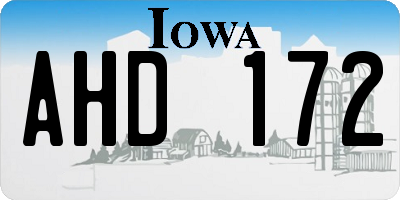 IA license plate AHD172
