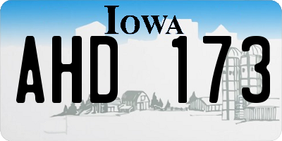 IA license plate AHD173