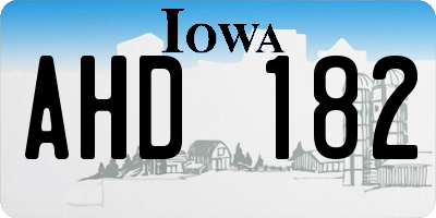 IA license plate AHD182