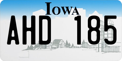 IA license plate AHD185