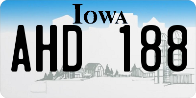 IA license plate AHD188