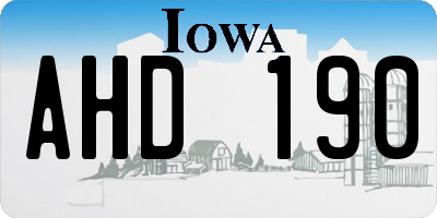 IA license plate AHD190
