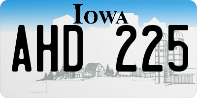 IA license plate AHD225