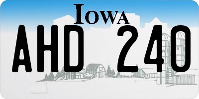 IA license plate AHD240
