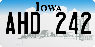 IA license plate AHD242