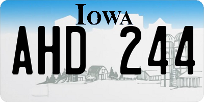 IA license plate AHD244