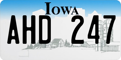 IA license plate AHD247