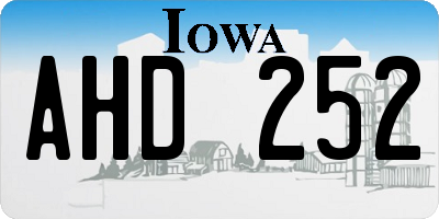 IA license plate AHD252