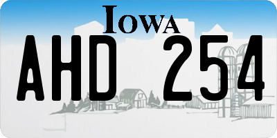 IA license plate AHD254