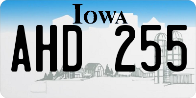 IA license plate AHD255