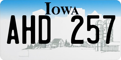 IA license plate AHD257