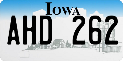 IA license plate AHD262