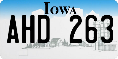 IA license plate AHD263