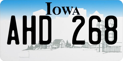 IA license plate AHD268
