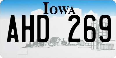IA license plate AHD269